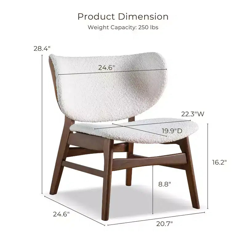 HOMES: Inside + Out Set di 2 tavolini accentati moderni River Run Mid-Century con sedia, noce