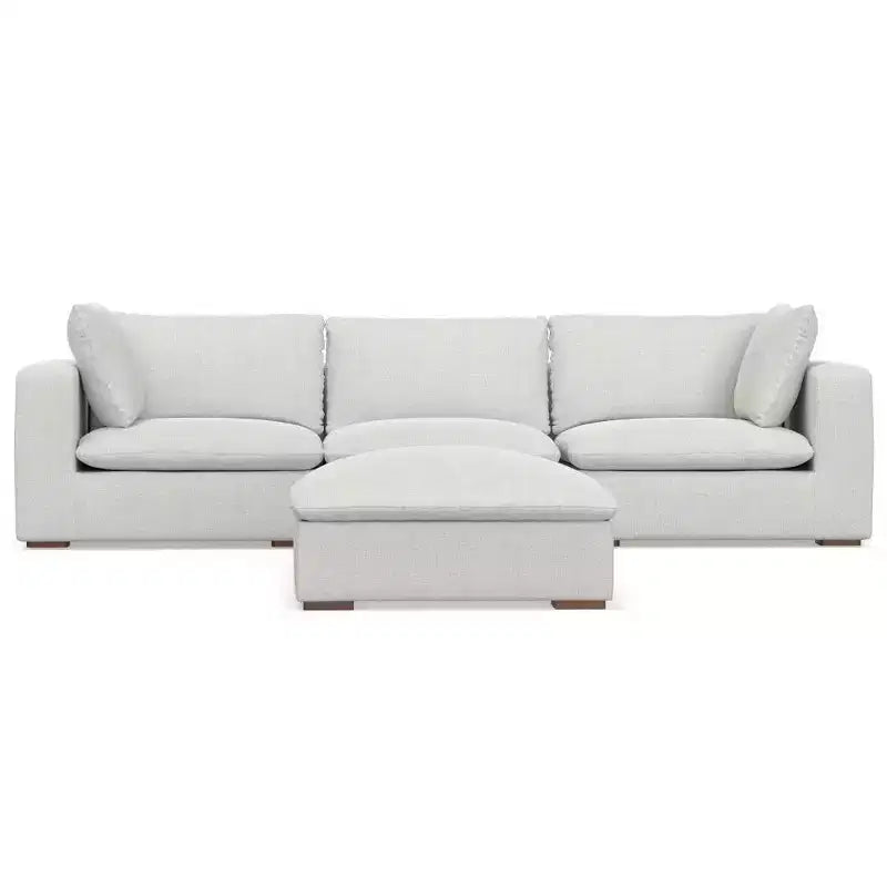 WyndenHall Marlee Divano 3 posti e Pouf Grigio Nuvola