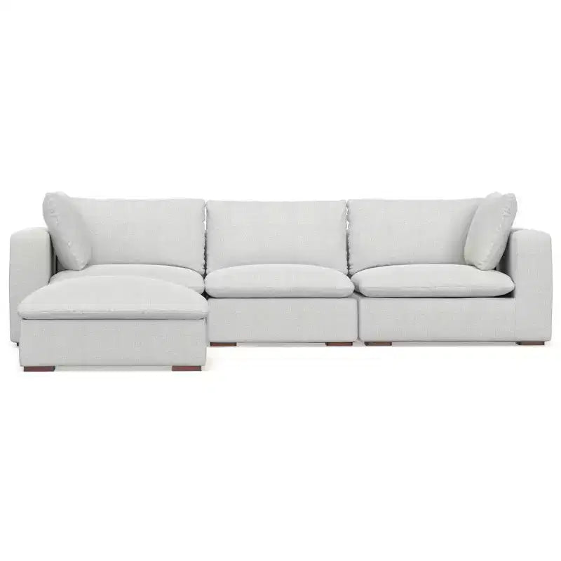 WyndenHall Marlee Divano 3 posti e Pouf Grigio Nuvola