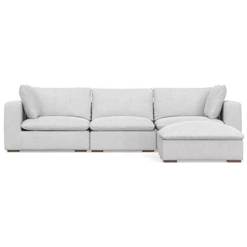 WyndenHall Marlee Divano 3 posti e Pouf Grigio Nuvola