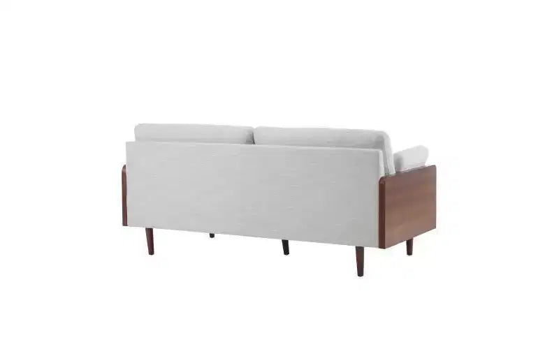 Christopher Knight Home Ella, divano moderno a 3 posti imbottito, struttura in legno da 182 cm con cuscini decorativi, beige