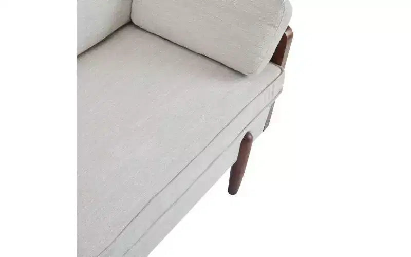 Christopher Knight Home Ella, divano moderno a 3 posti imbottito, struttura in legno da 182 cm con cuscini decorativi, beige