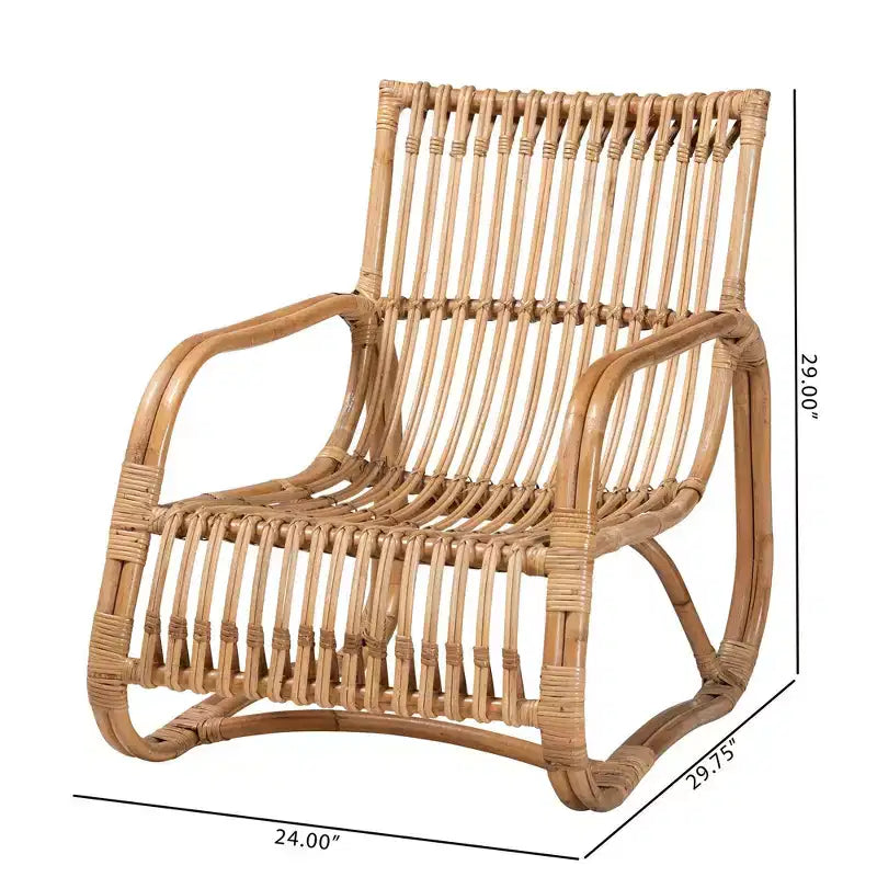 Blanca Poltrona d'Accento in Rattan Naturale Marrone - bali & pari