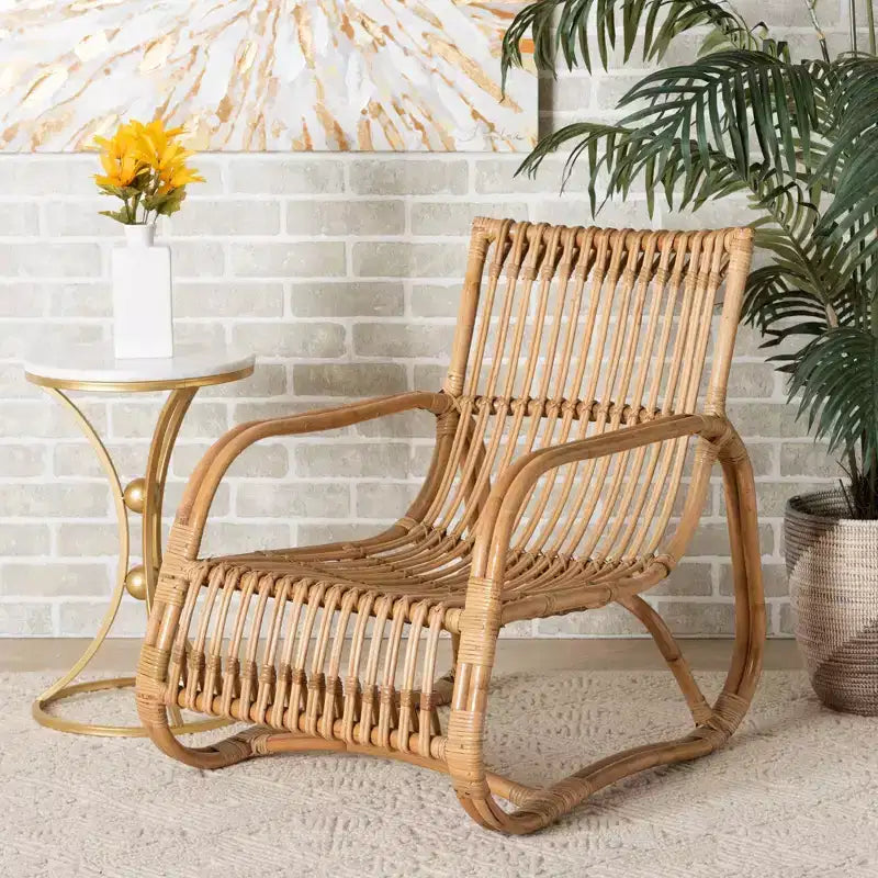 Blanca Poltrona d'Accento in Rattan Naturale Marrone - bali & pari