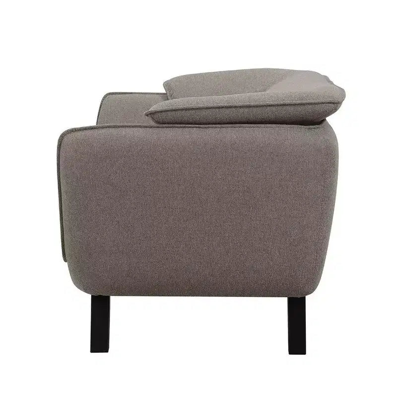 Divano Nayeli 65" Lino Marrone - Acme Furniture: Rivestimento in Pelle, Struttura in Legno, Nessun Montaggio Richiesto
