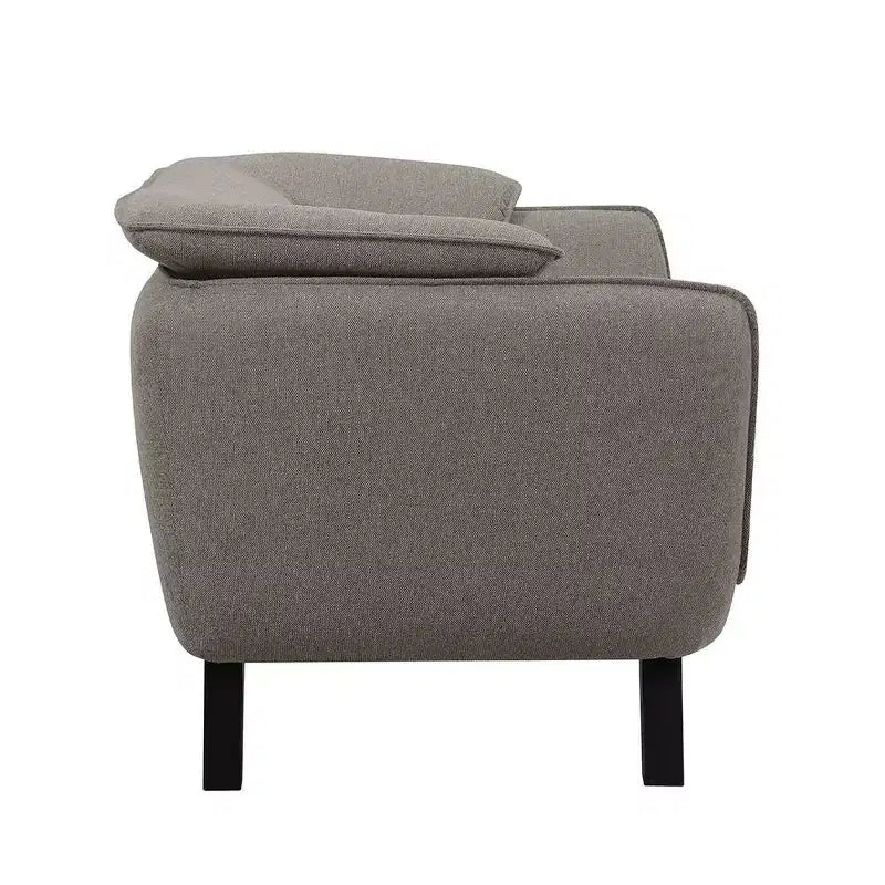 Divano Nayeli 65" Lino Marrone - Acme Furniture: Rivestimento in Pelle, Struttura in Legno, Nessun Montaggio Richiesto