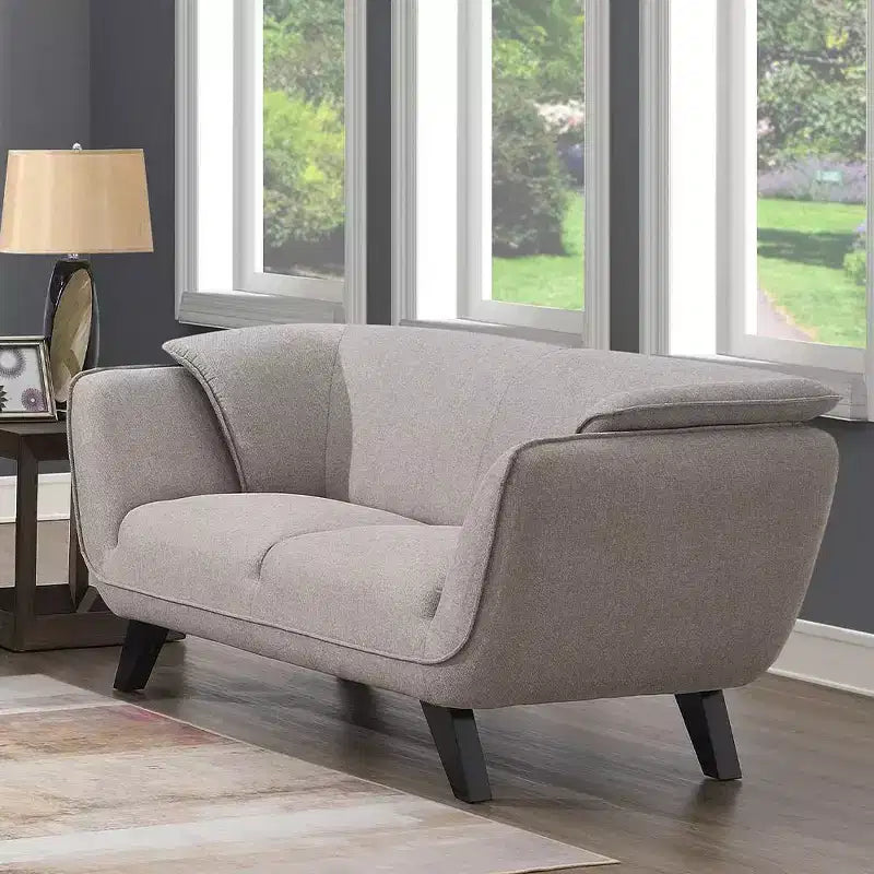 Divano Nayeli 65" Lino Marrone - Acme Furniture: Rivestimento in Pelle, Struttura in Legno, Nessun Montaggio Richiesto