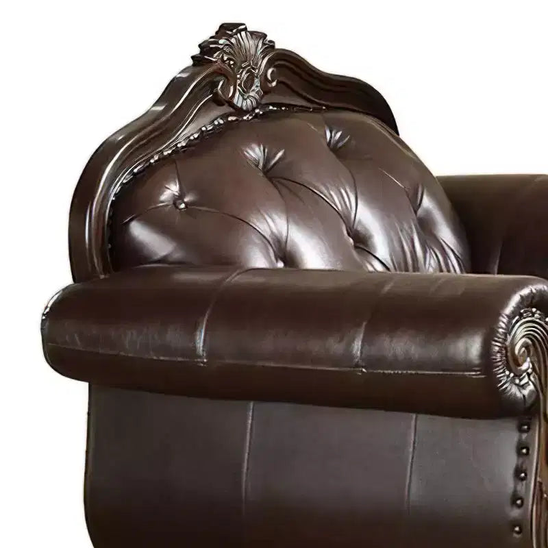 Poltrona Anondale in pelle pieno fiore Acme Furniture, Espresso/Ciliegio