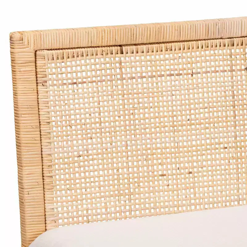 2 pz Panca a divanetto in rattan, miele chiaro/bianco: tappezzeria in poliestere, struttura in compensato