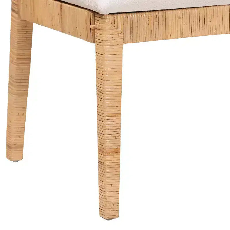 2 pz Panca a divanetto in rattan, miele chiaro/bianco: tappezzeria in poliestere, struttura in compensato