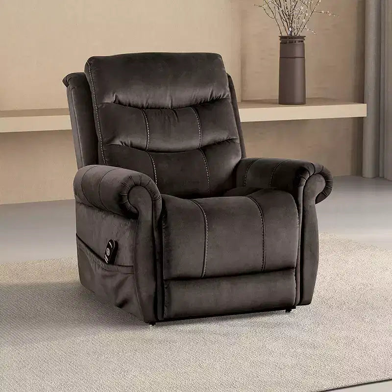 HOMES: Inside + Out Poltrona reclinabile elettrica con sollevamento, riscaldamento e massaggio Sunbeam Flannelette Grigio Scuro