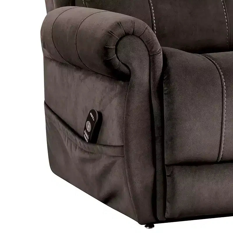 HOMES: Inside + Out Poltrona reclinabile elettrica con sollevamento, riscaldamento e massaggio Sunbeam Flannelette Grigio Scuro