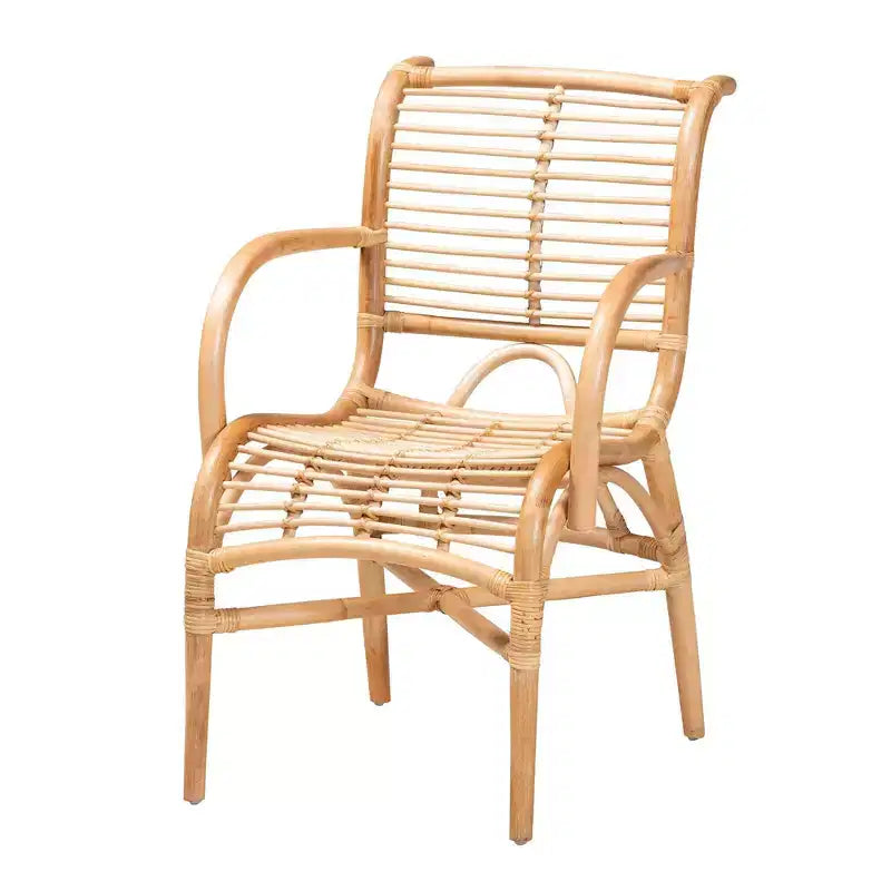 Bali & Pari Seminyak Poltrona Lounger in Rattan Naturale Marrone: Accento per Interni in Vimini, Senza Girello