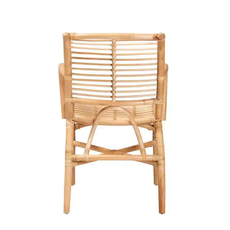 Bali & Pari Seminyak Poltrona Lounger in Rattan Naturale Marrone: Accento per Interni in Vimini, Senza Girello