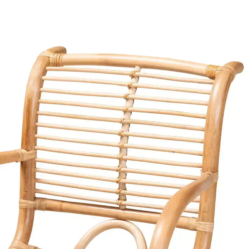 Bali & Pari Seminyak Poltrona Lounger in Rattan Naturale Marrone: Accento per Interni in Vimini, Senza Girello