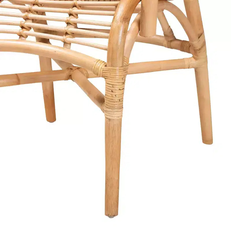 Bali & Pari Seminyak Poltrona Lounger in Rattan Naturale Marrone: Accento per Interni in Vimini, Senza Girello