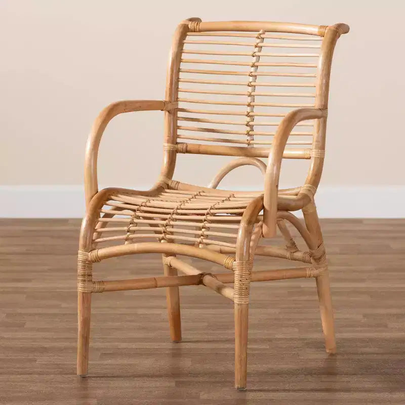 Bali & Pari Seminyak Poltrona Lounger in Rattan Naturale Marrone: Accento per Interni in Vimini, Senza Girello