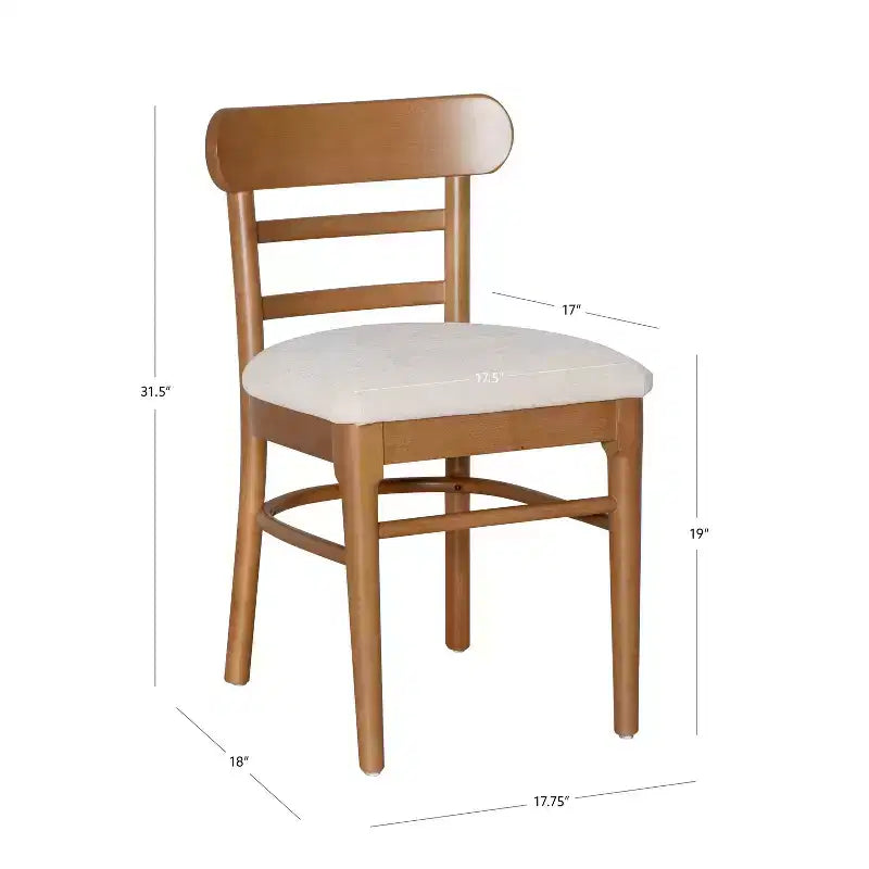 Linon Set di 2 sedie Tuttle Marrone Grigio