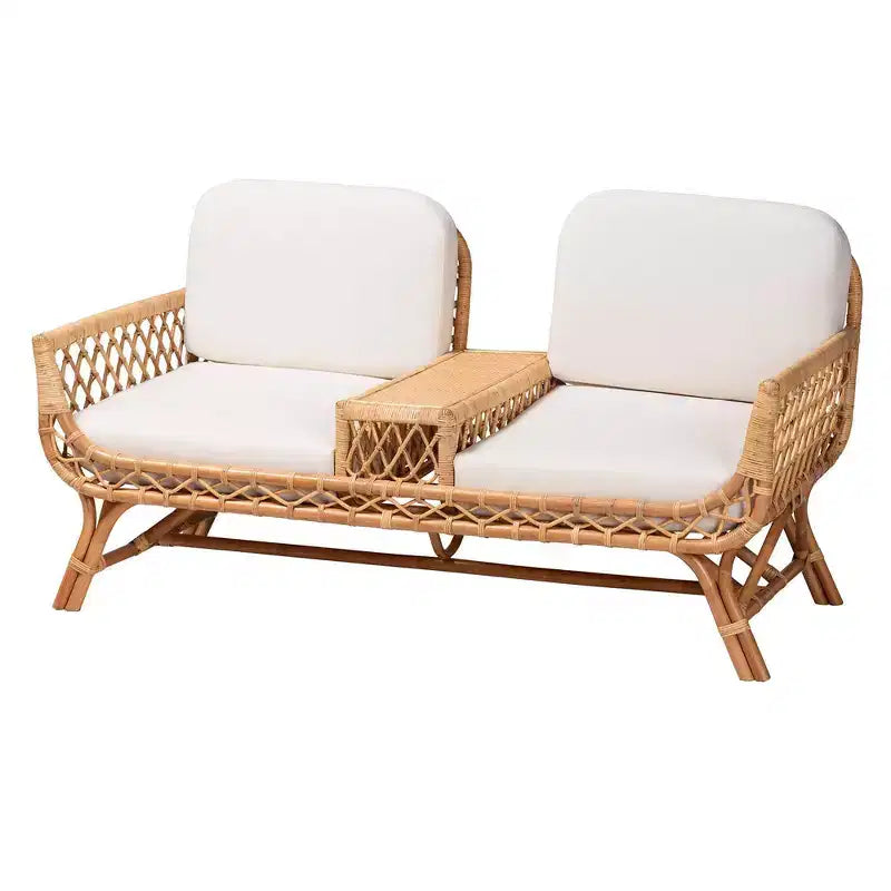 Bali & Pari Pakis Rattan Tete-a-Tete Divano in rattan naturale
