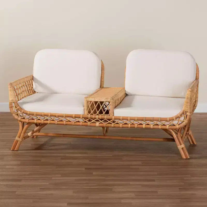Bali & Pari Pakis Rattan Tete-a-Tete Divano in rattan naturale