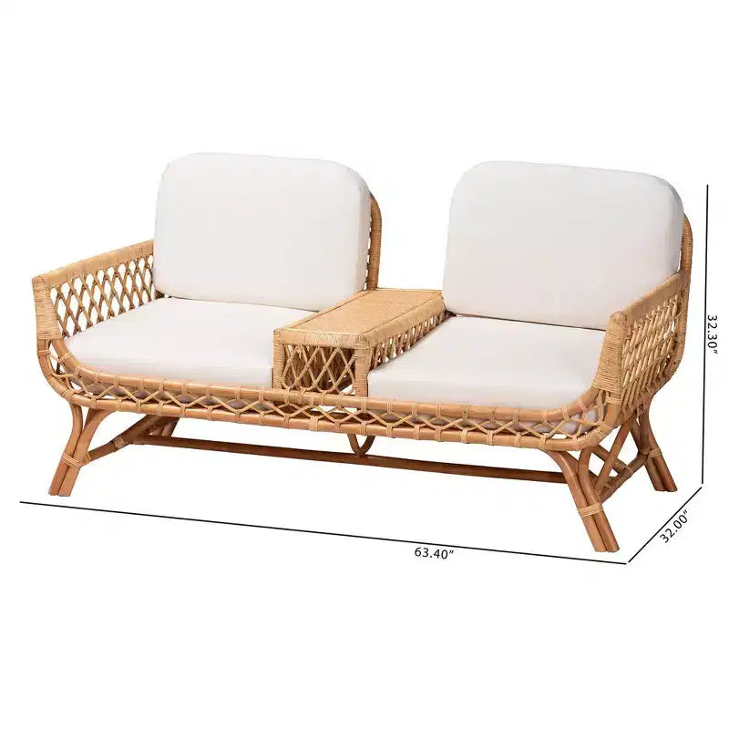 Bali & Pari Pakis Rattan Tete-a-Tete Divano in rattan naturale