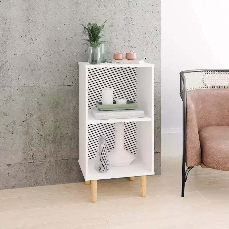 Comodino Essex Bianco/Zebra - Manhattan Comfort