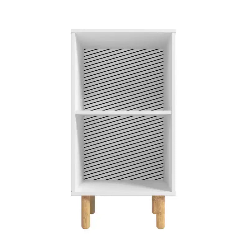 Comodino Essex Bianco/Zebra - Manhattan Comfort