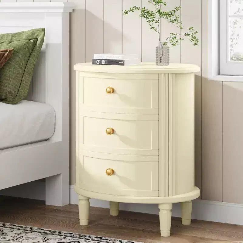 Comodino LITTLE TREE a 3 cassetti completamente assemblato, colore bianco