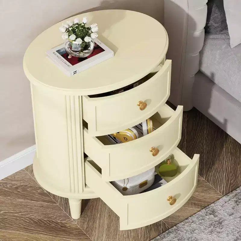 Comodino LITTLE TREE a 3 cassetti completamente assemblato, colore bianco