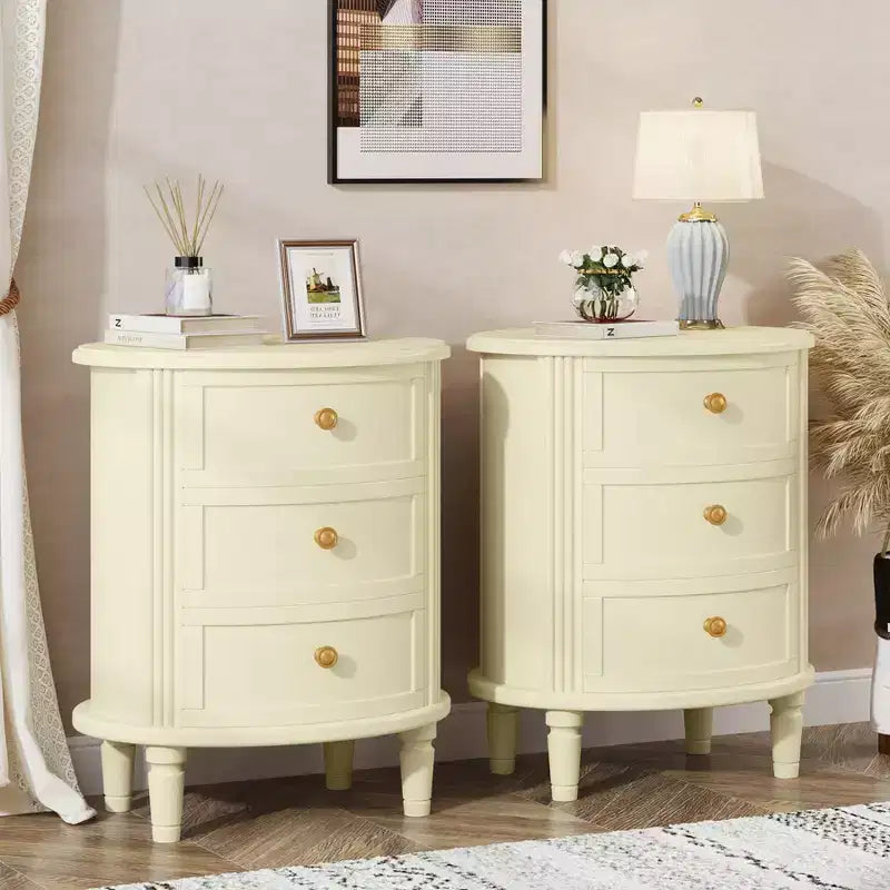 Comodino LITTLE TREE a 3 cassetti completamente assemblato, colore bianco