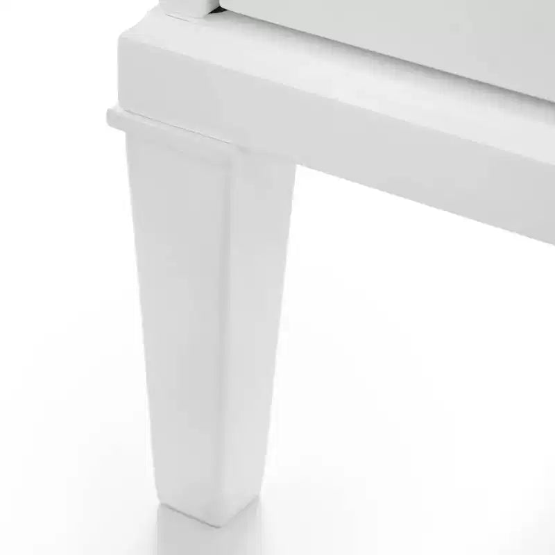 Lifestorey Cassettiera a 6 cassetti Sussex Bianca: Gambe in legno massello di gomma, MDF, stile moderno rustico