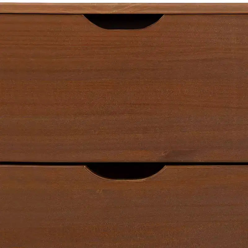 Cassettiera a 6 cassetti Powell Pensy in legno massiccio, stile Mid-Century Modern, noce: Mobile contenitore per camera da letto, struttura in pino, guide in metallo