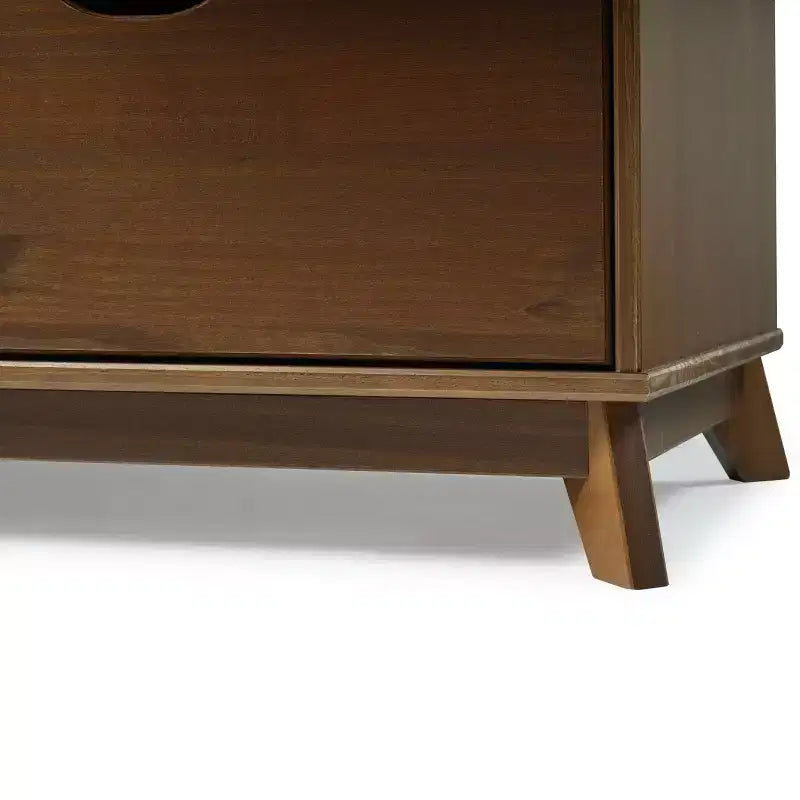 Cassettiera a 6 cassetti Powell Pensy in legno massiccio, stile Mid-Century Modern, noce: Mobile contenitore per camera da letto, struttura in pino, guide in metallo