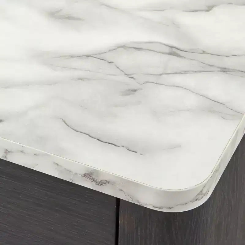 Buylateral Keely Comò moderno a 5 cassetti con piano in finto marmo grigio carbone: Mid-Century Modern, Mobile contenitore per camera da letto, Piano in finto marmo