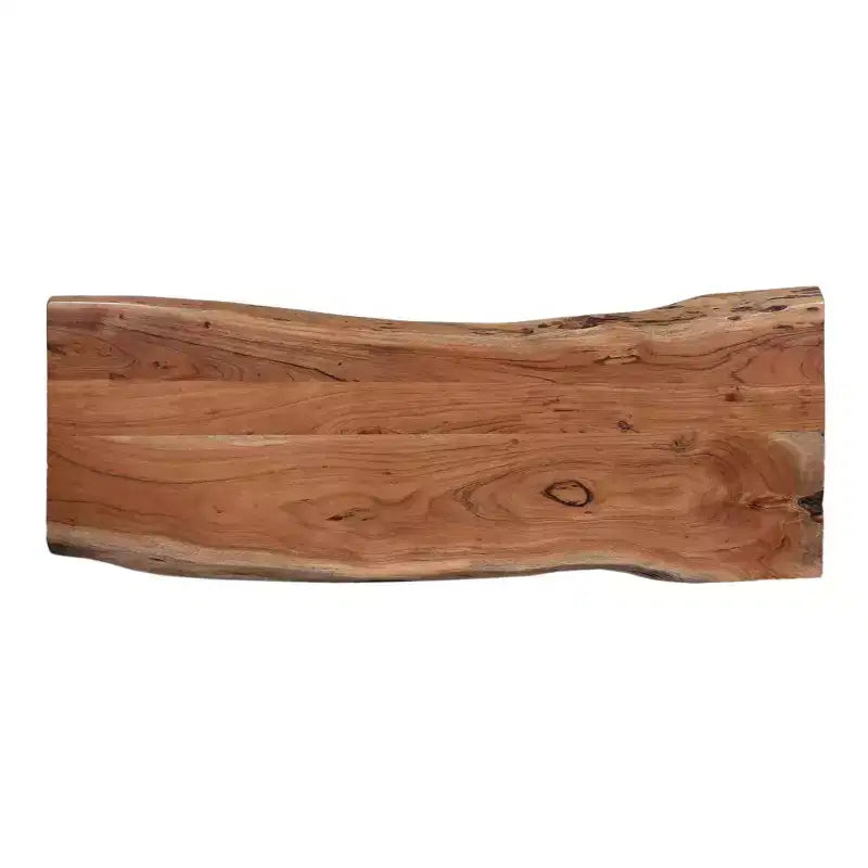 Consolle Tavolo Porta TV Alaterre Furniture Hairpin Naturale Marrone Bordo Vivo in Metallo e Legno