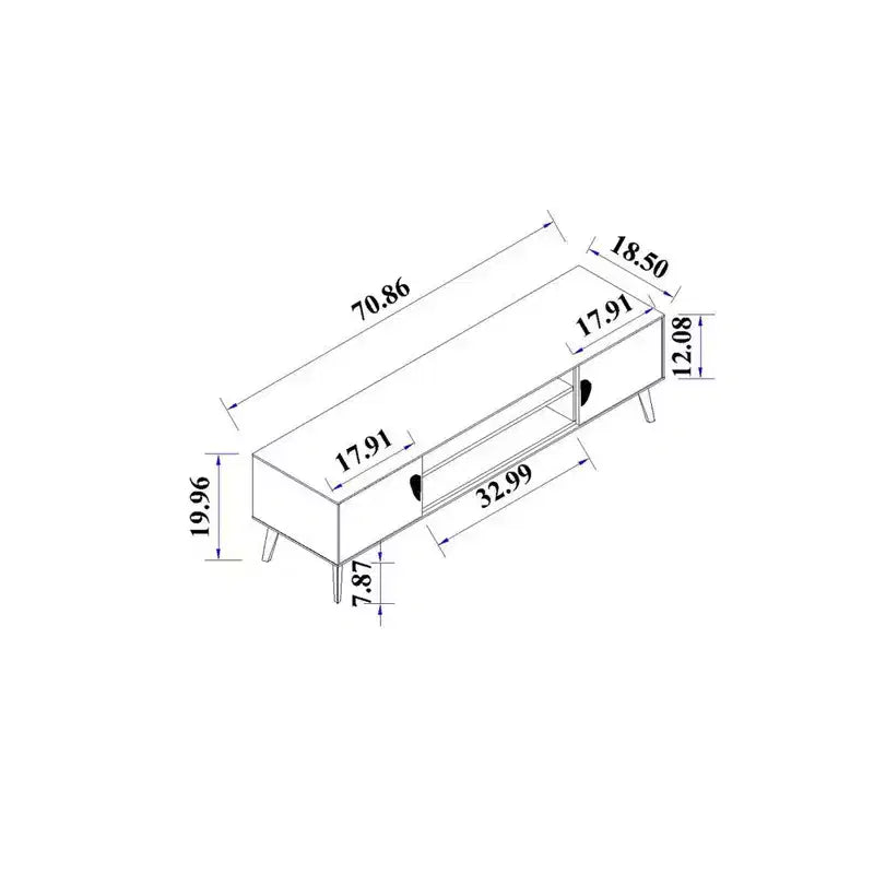 Manhattan Comfort Haley Porta TV 70.9" per TV fino a 55" Bianco