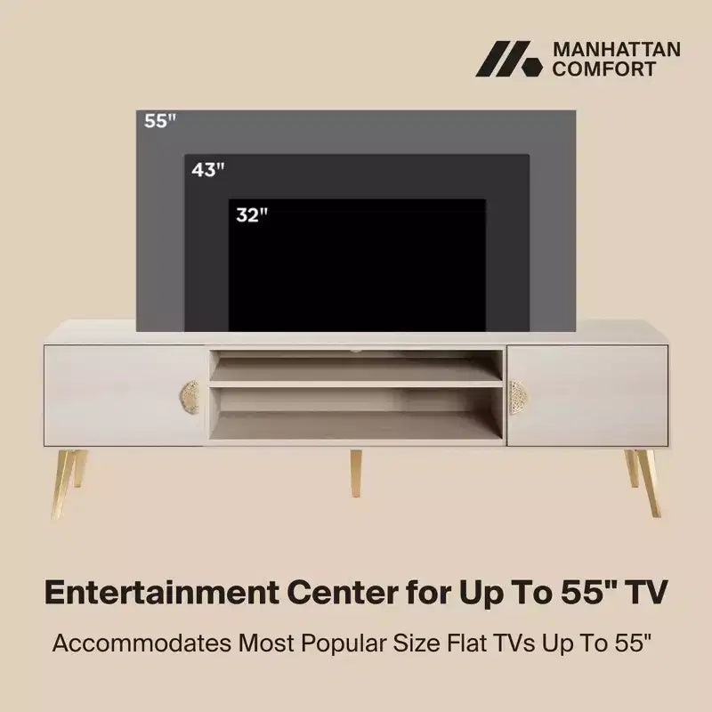 Manhattan Comfort Haley Porta TV 70.9" per TV fino a 55" Bianco
