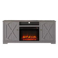 Farmhouse TV Stand for TVs up to 70'' with Electric Fireplace & Storage Cabinets - Festivo