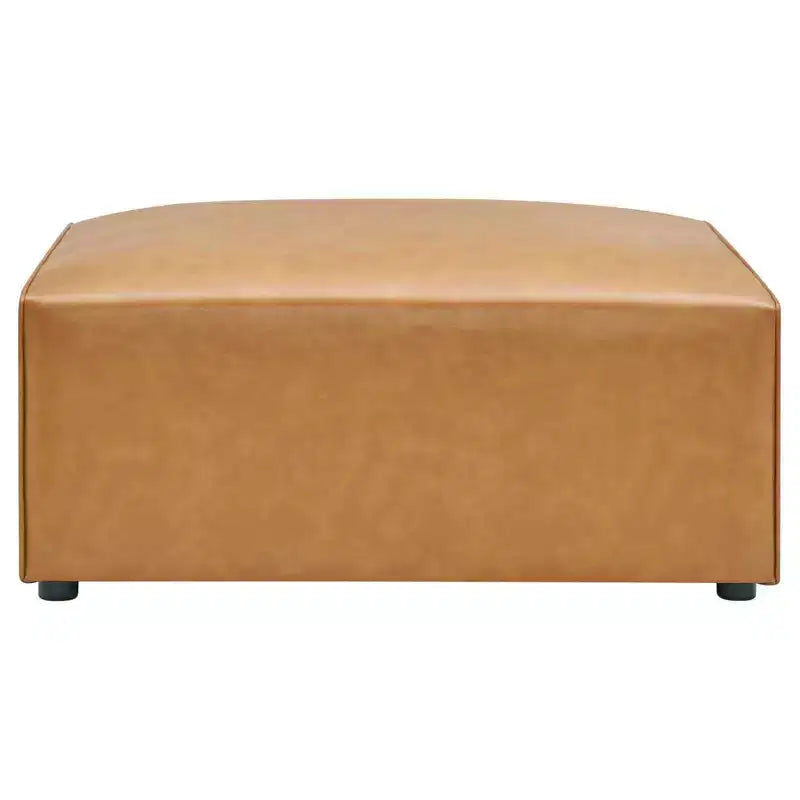 Mingle Pouf in Ecopelle Velluto Cuoio - Modway: Moderna Seduta Quadrata Imbottita, Ecopelle, Struttura in Legno, 94x94x39.4 cm