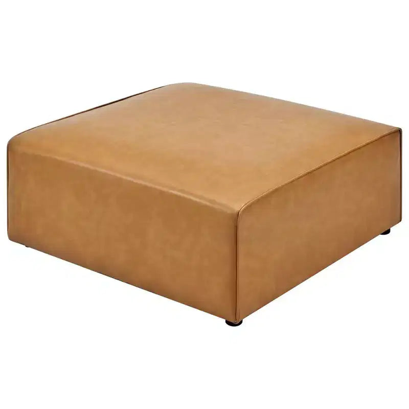 Mingle Pouf in Ecopelle Velluto Cuoio - Modway: Moderna Seduta Quadrata Imbottita, Ecopelle, Struttura in Legno, 94x94x39.4 cm
