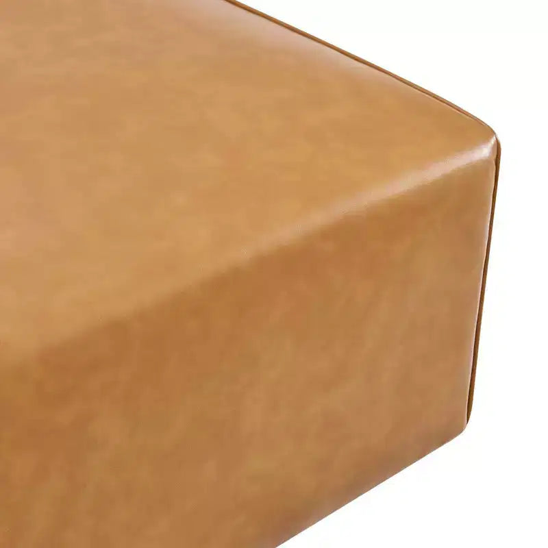 Mingle Pouf in Ecopelle Velluto Cuoio - Modway: Moderna Seduta Quadrata Imbottita, Ecopelle, Struttura in Legno, 94x94x39.4 cm