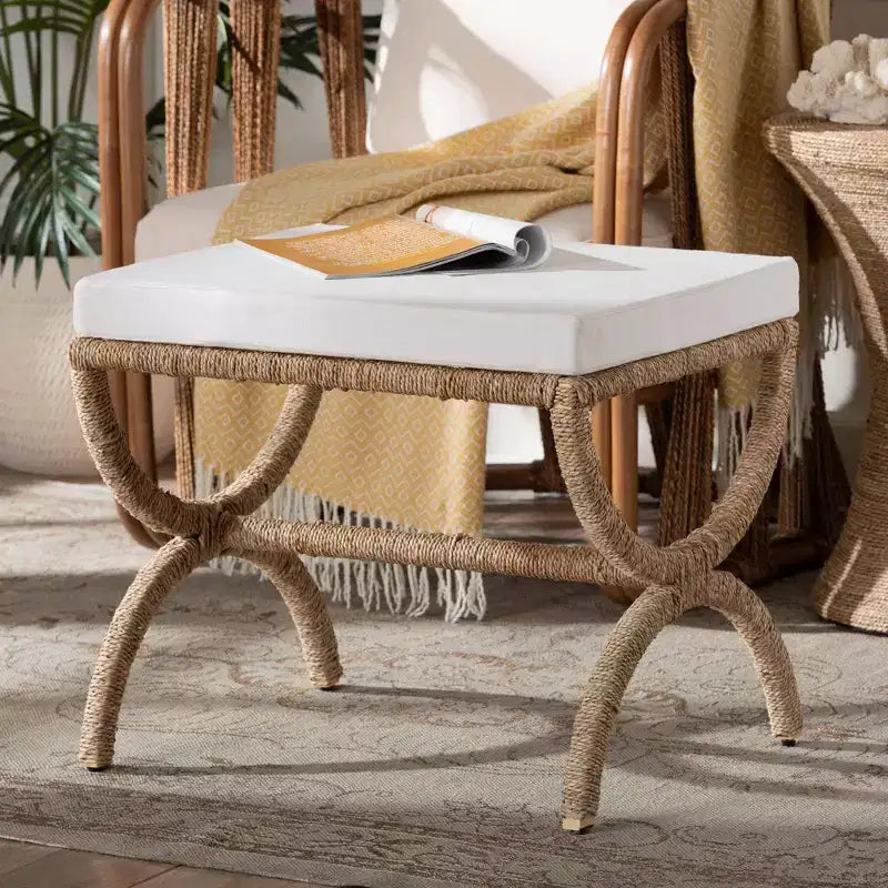 bali & pari Pouf in alga marina Maliyah Marrone naturale