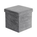Olivia & May Modern Fabric Storage Stool Gray: Velvet Upholstered, Metal Frame, Lift-Top Design, No Assembly Required