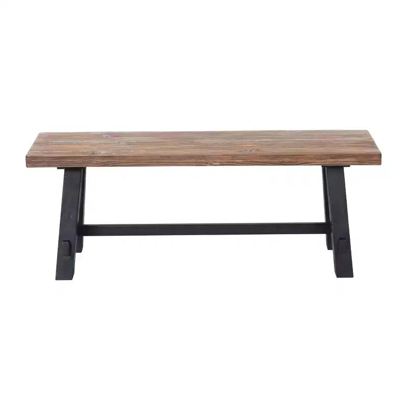Set panca e ripiano portaoggetti con gancio in legno massiccio Odin 42" nero - Alaterre Furniture: design rustico industriale, struttura in pino