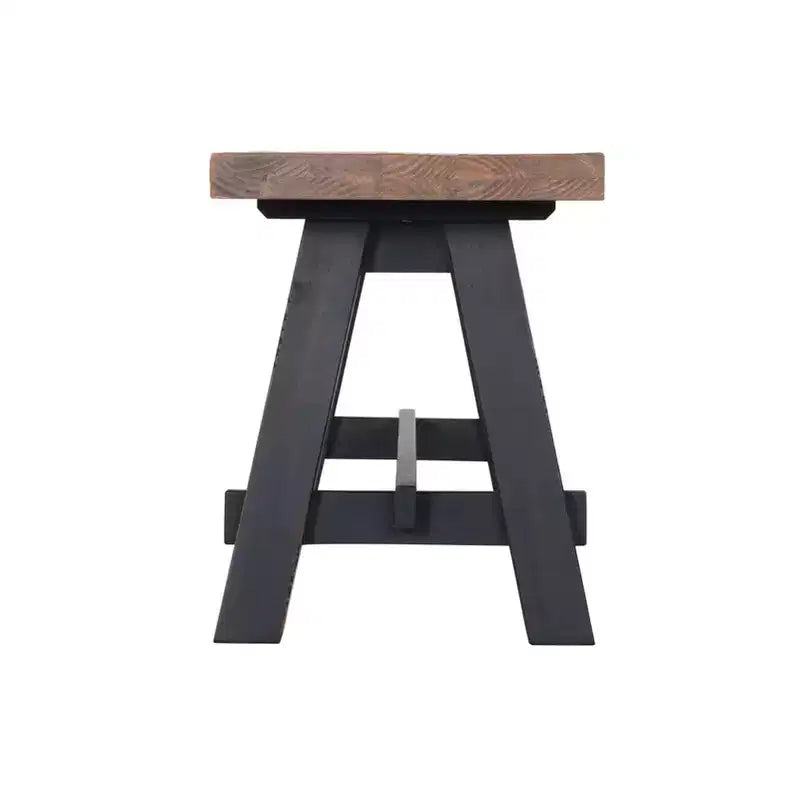 Set panca e ripiano portaoggetti con gancio in legno massiccio Odin 42" nero - Alaterre Furniture: design rustico industriale, struttura in pino