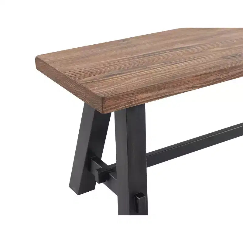 Set panca e ripiano portaoggetti con gancio in legno massiccio Odin 42" nero - Alaterre Furniture: design rustico industriale, struttura in pino