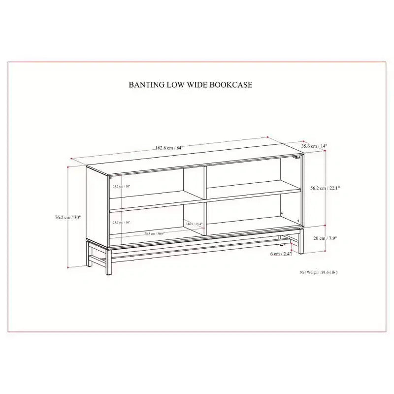 WyndenHall 30" Libreria bassa larga Devlin Noce marrone