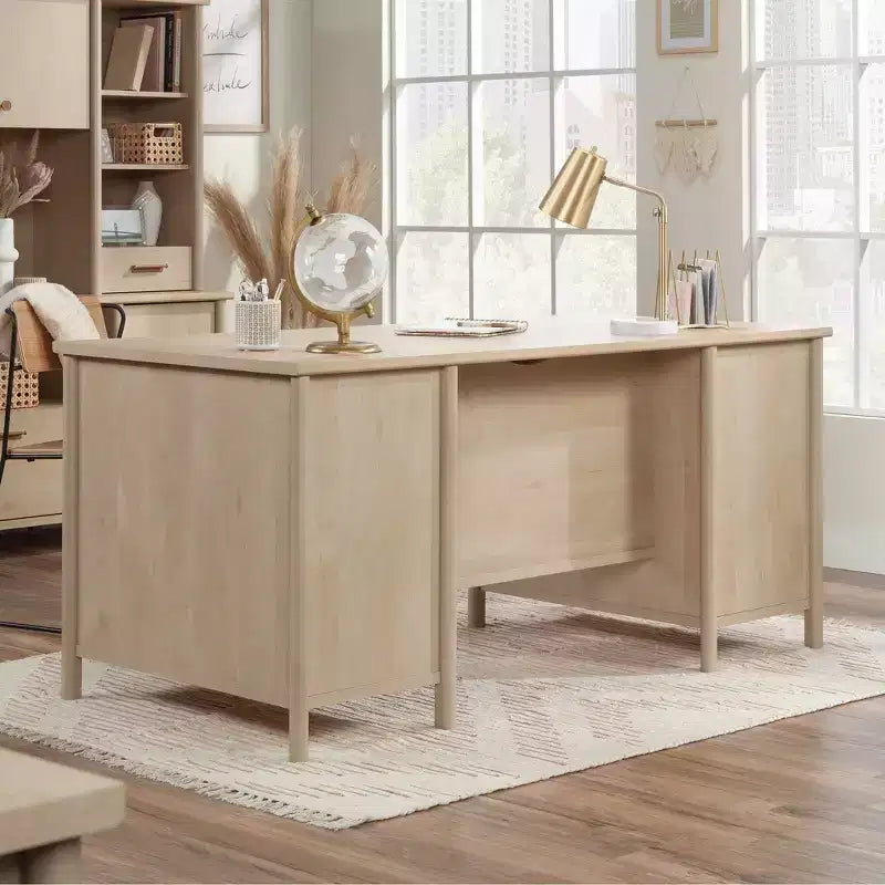Scrivania direzionale Whitaker Point in acero naturale - Sauder: Mobili per l'home office con contenitore e vassoio per tastiera