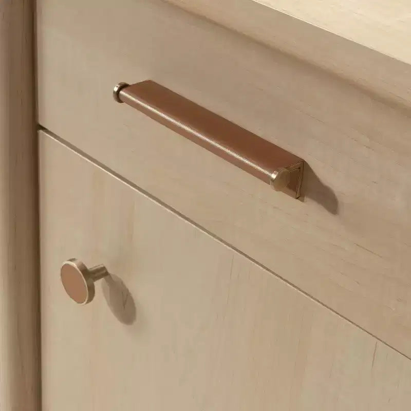 Scrivania direzionale Whitaker Point in acero naturale - Sauder: Mobili per l'home office con contenitore e vassoio per tastiera