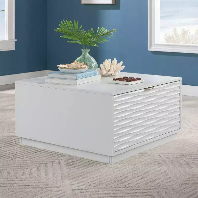 Tavolino da salotto Sauder Morgan Main con cassetti, bianco